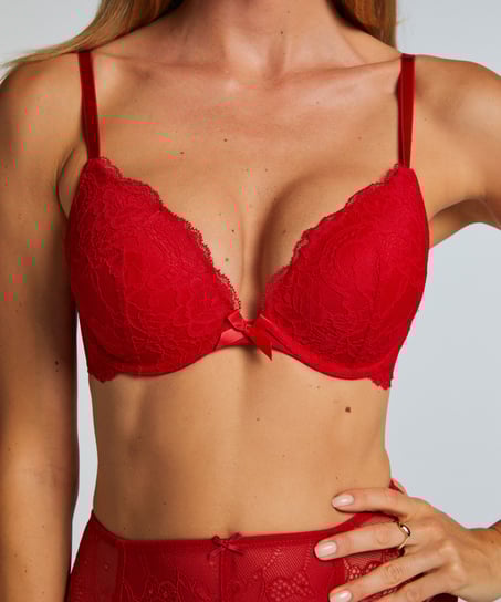 Sujetador push-up de aros preformado Teddy, Rojo