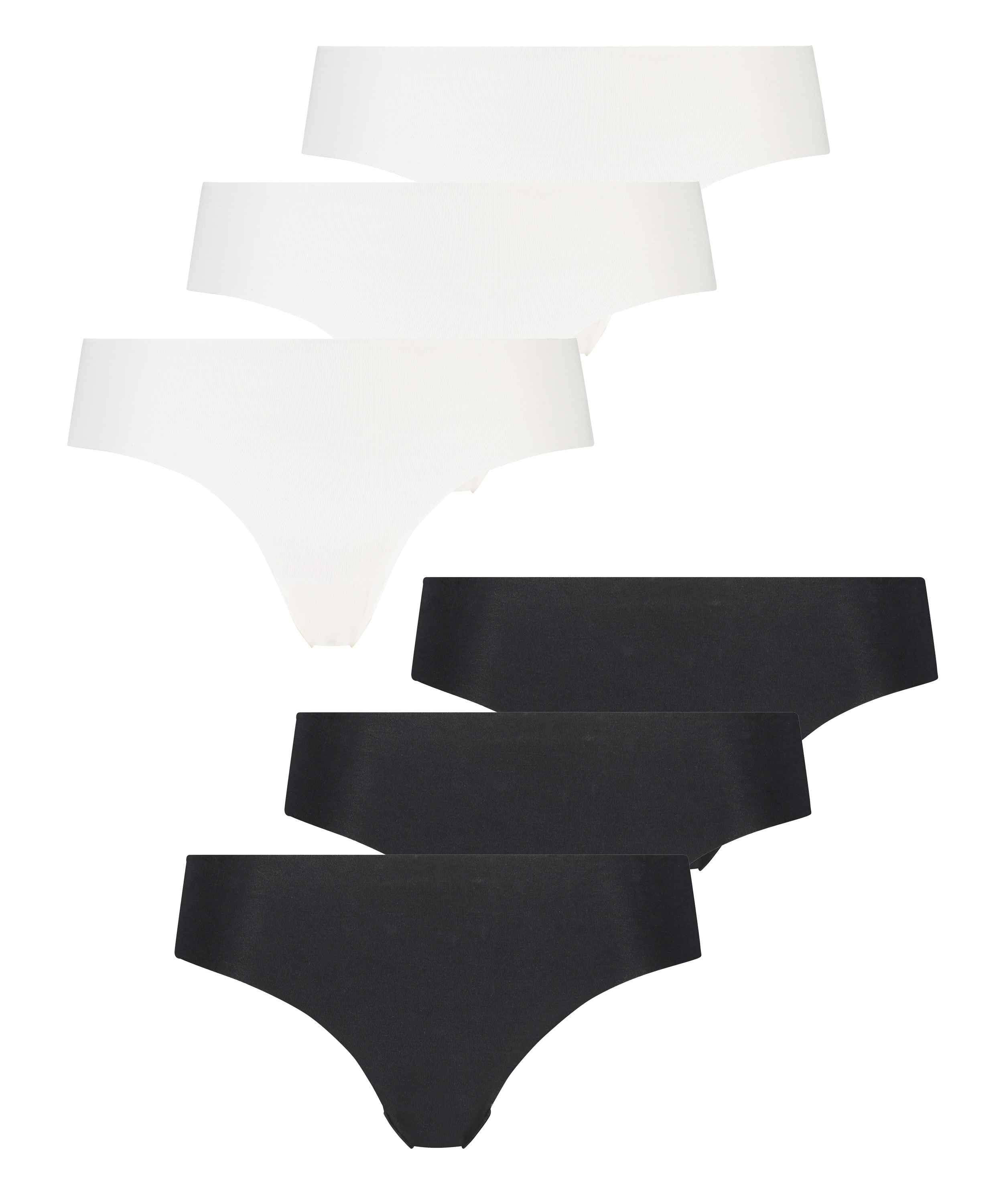 Lote de 6 braguitas brasile&ntilde;as invisibles, Blanco, main