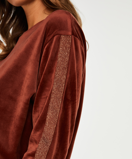 Top premamá de terciopelo Shimmer, Marrón