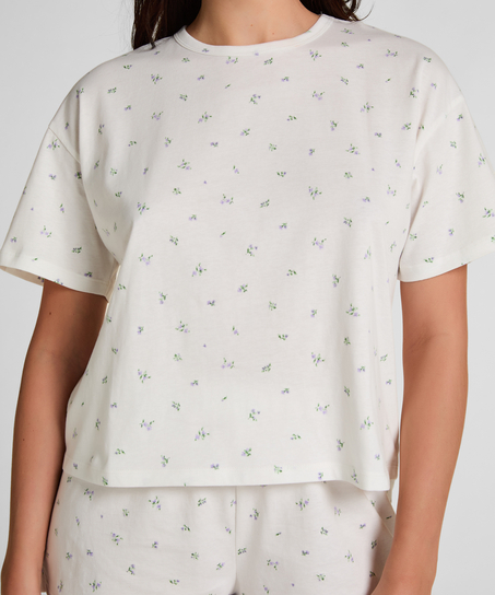 Juego de pijama en punto de algod&oacute;n, Blanco