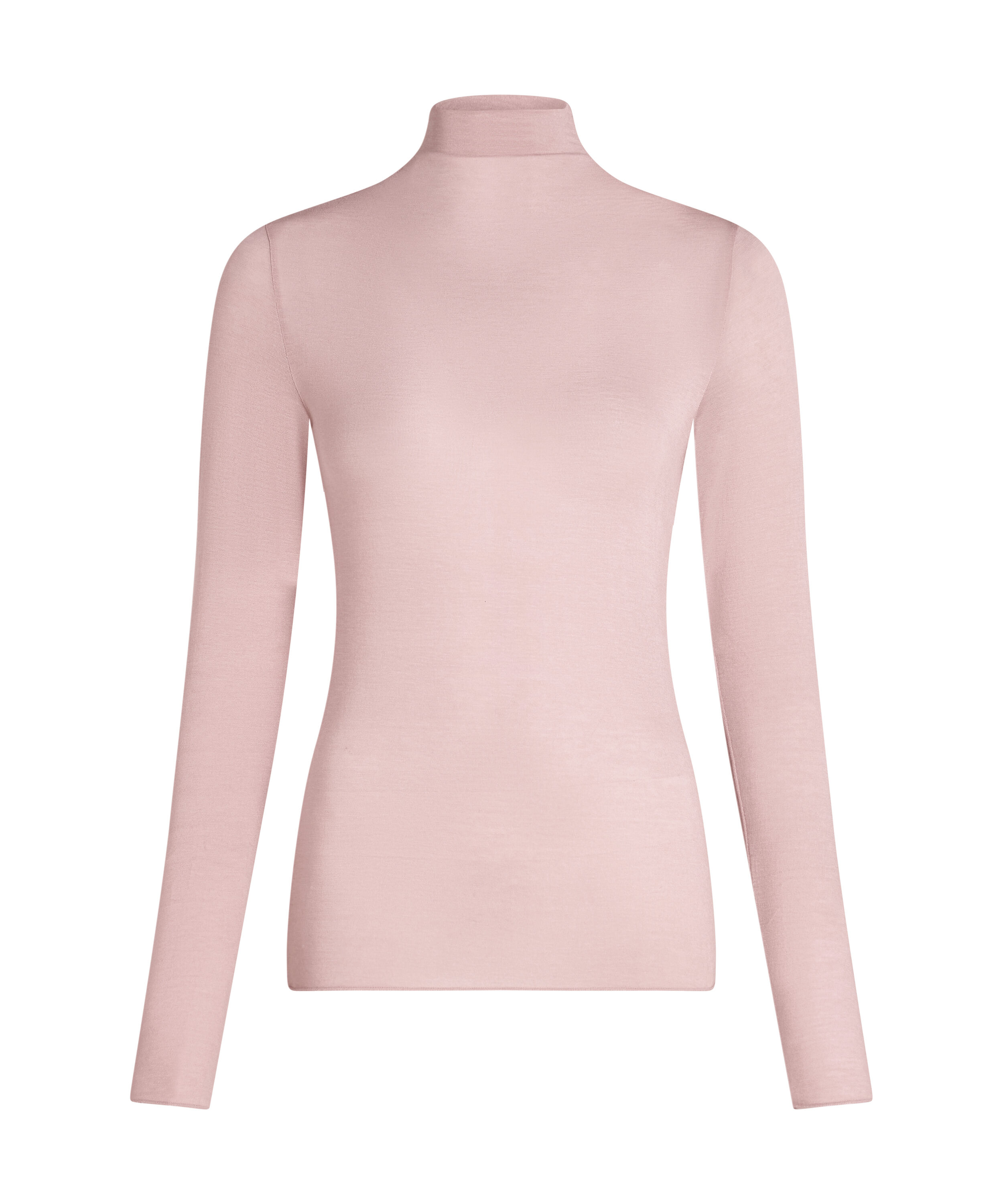 Camiseta de cachemir con cuello alto super suave, Rosa