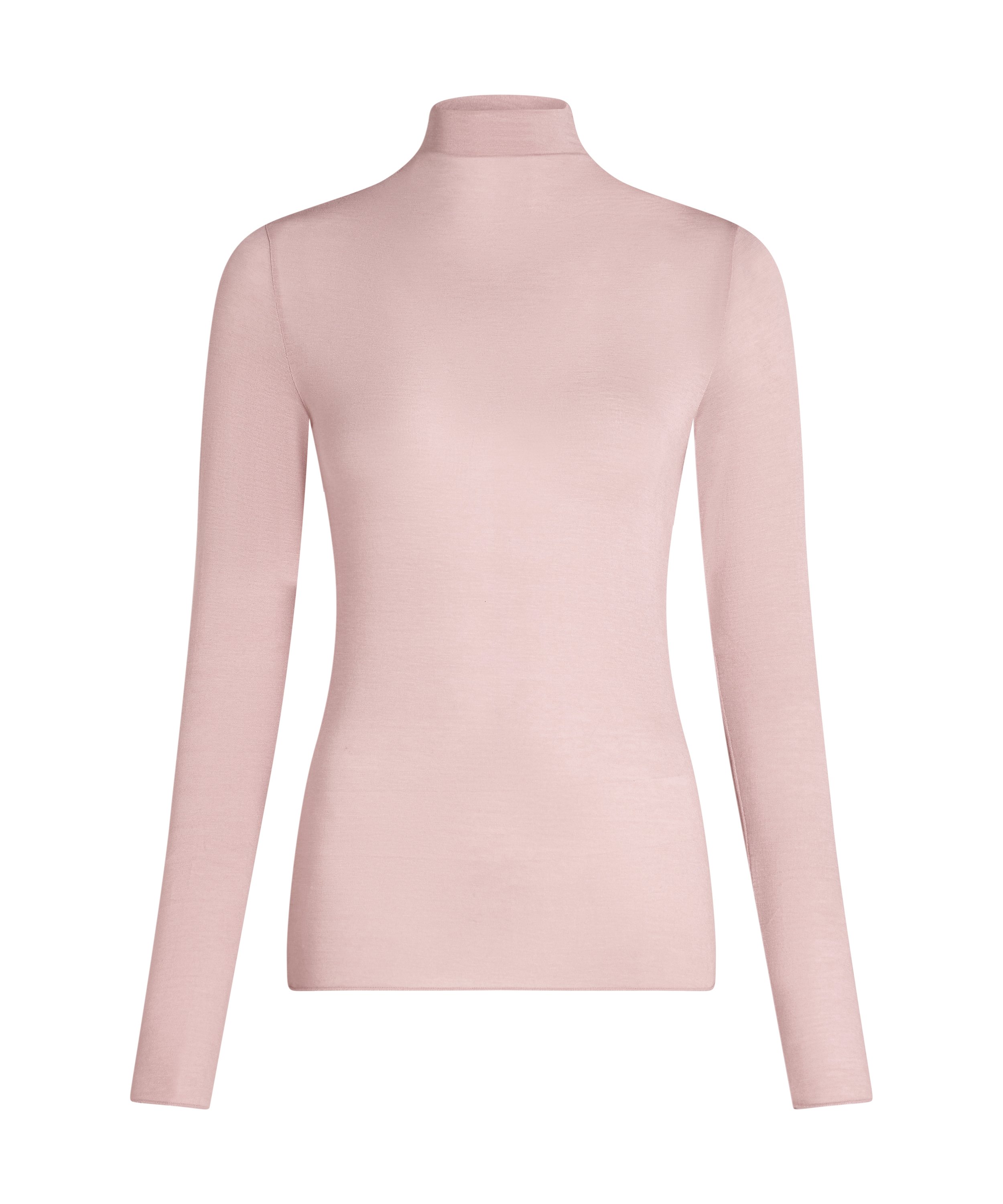 Camiseta de cachemir con cuello alto super suave, Rosa, main