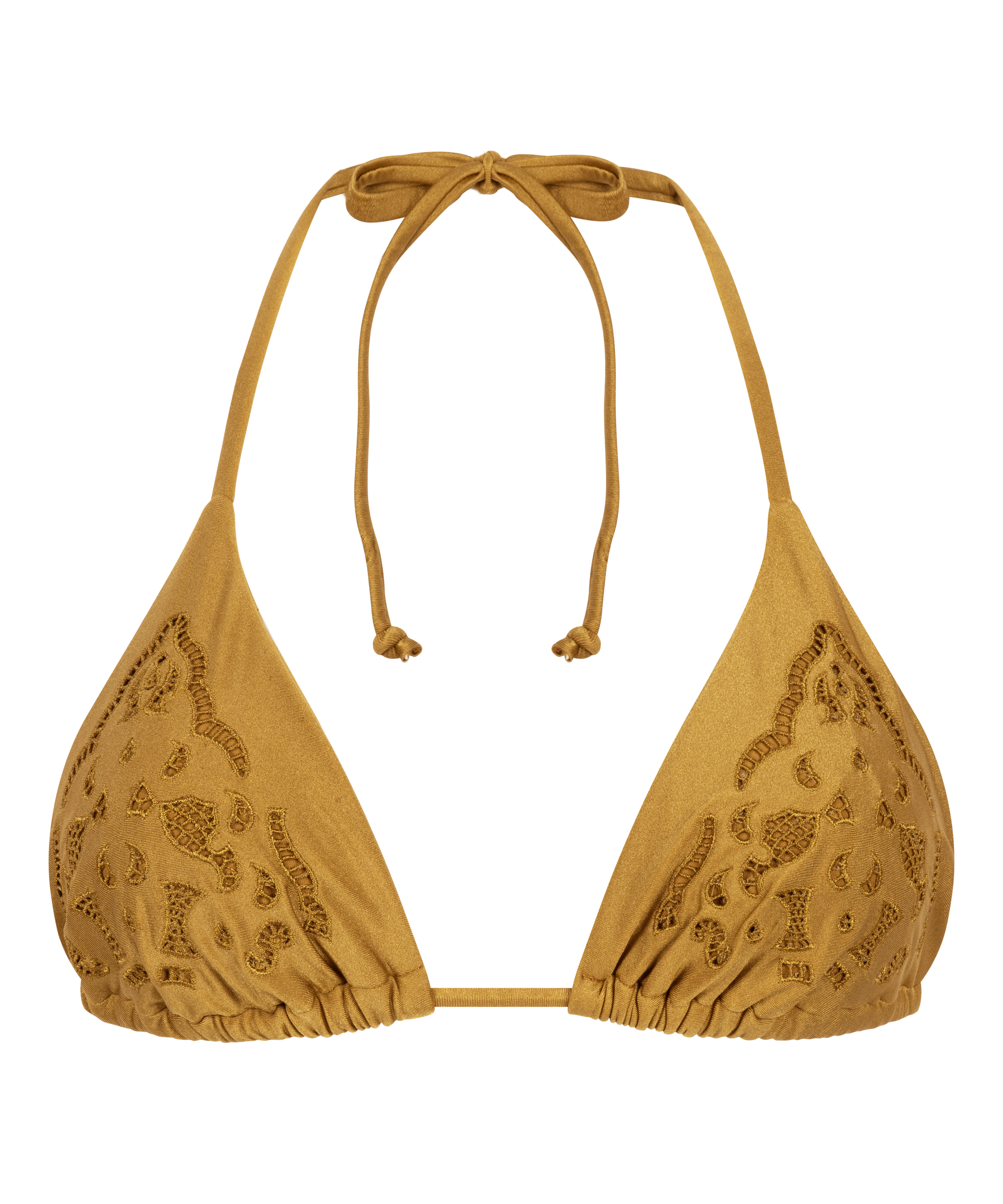 Top de bikini triangular Boho, Amarillo, main