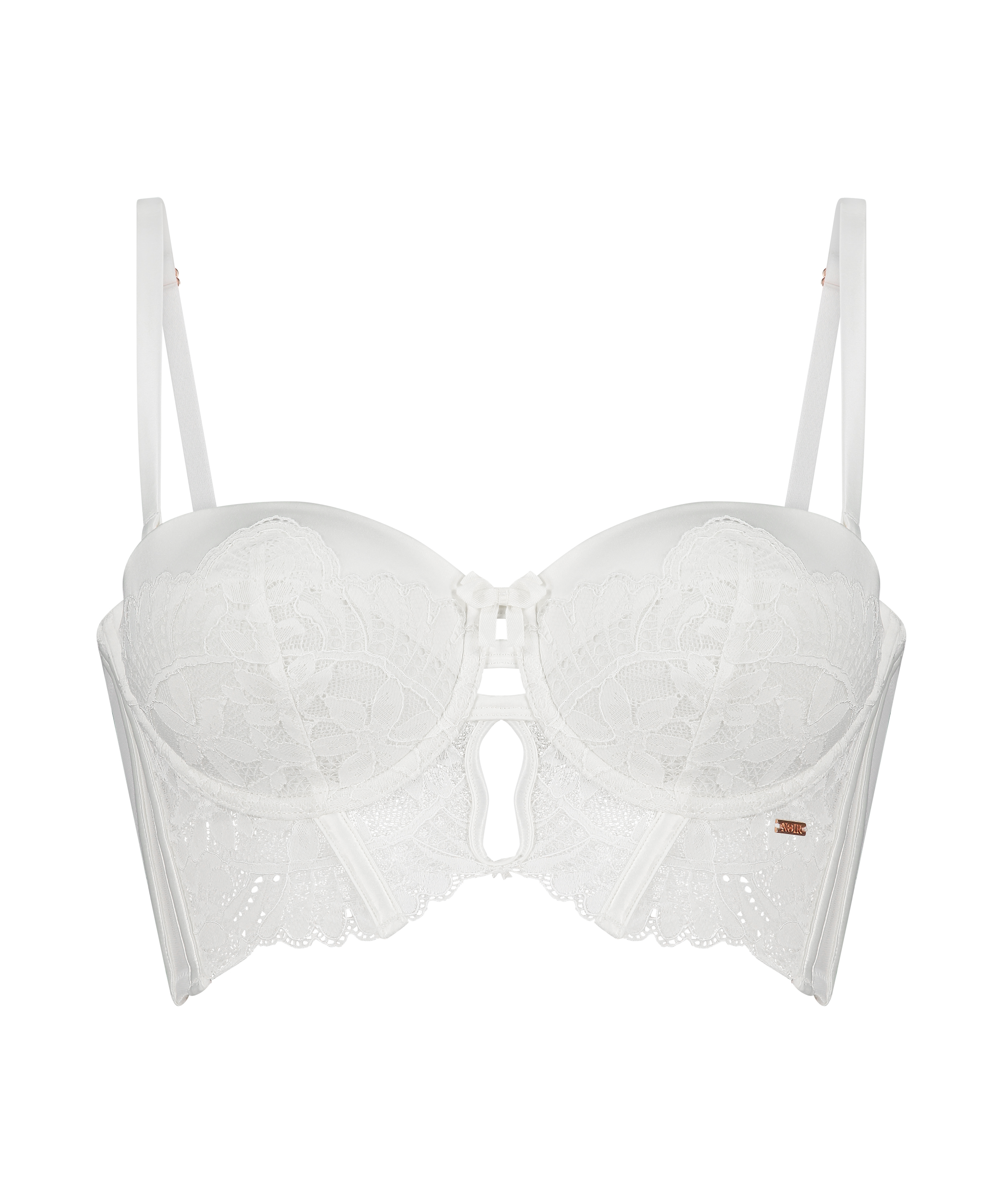 Sujetador longline con aros sin tirantes Jamie, Blanco, main