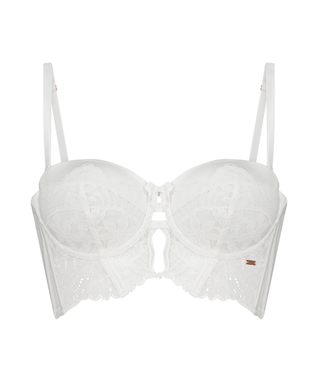 Sujetador longline con aros sin tirantes Jamie, Blanco
