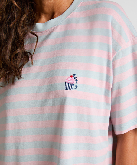 Camisón de cuello redondo, Azul