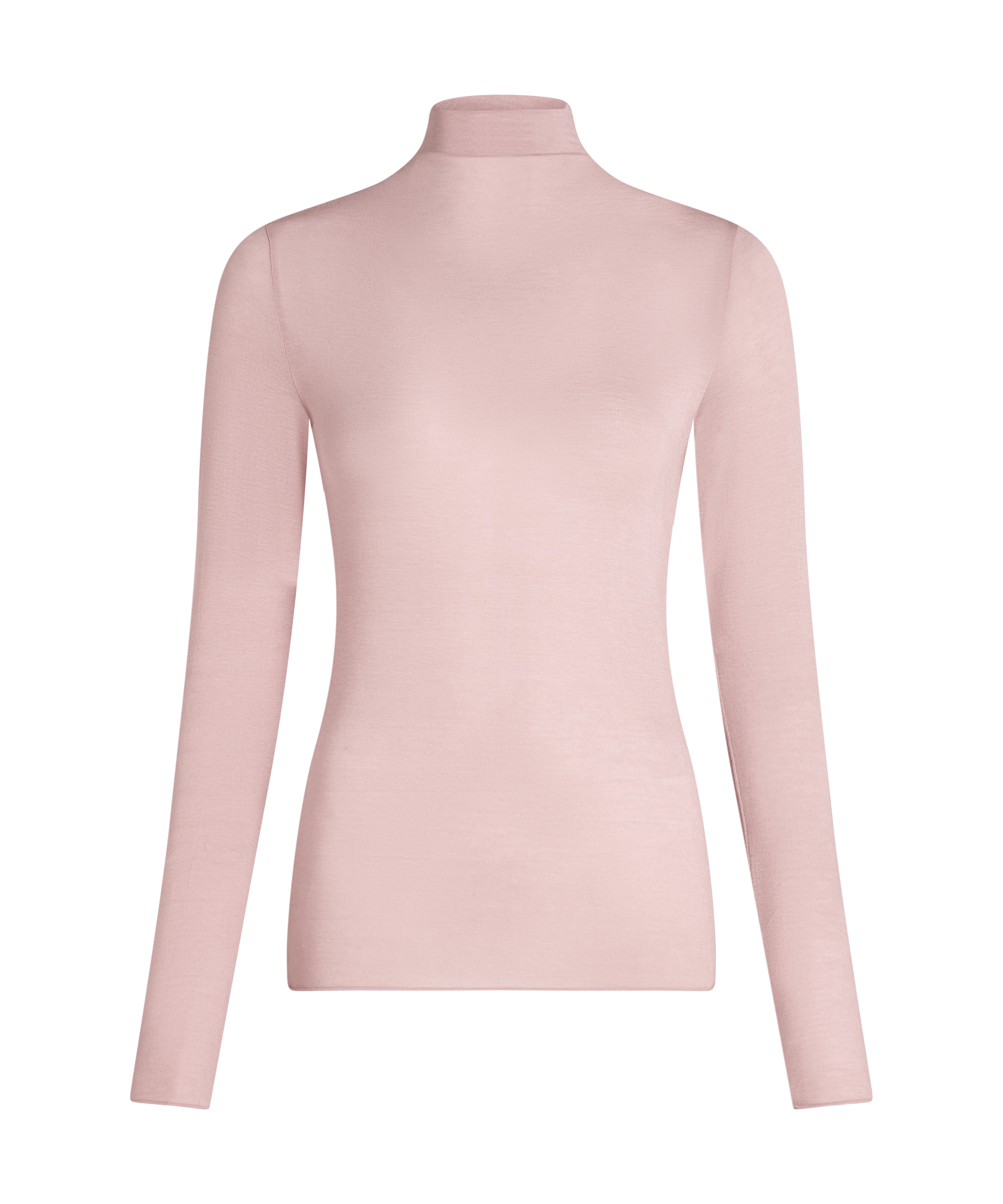 Camiseta de cachemir con cuello alto super suave, Rosa, main