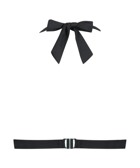 Top de bikini triangular Luxe, Negro