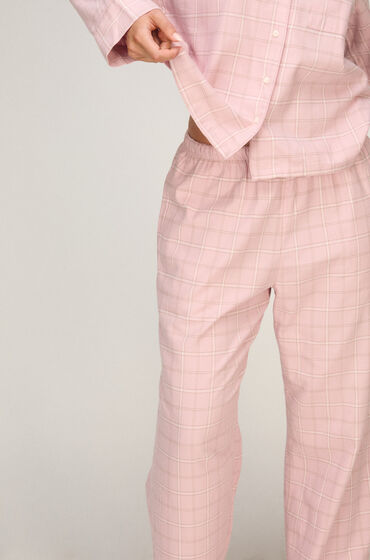 hunkemoller pantalones de pijama woven rosa
