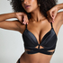 Sujetador de aros longline push-up acolchado Colette, Negro
