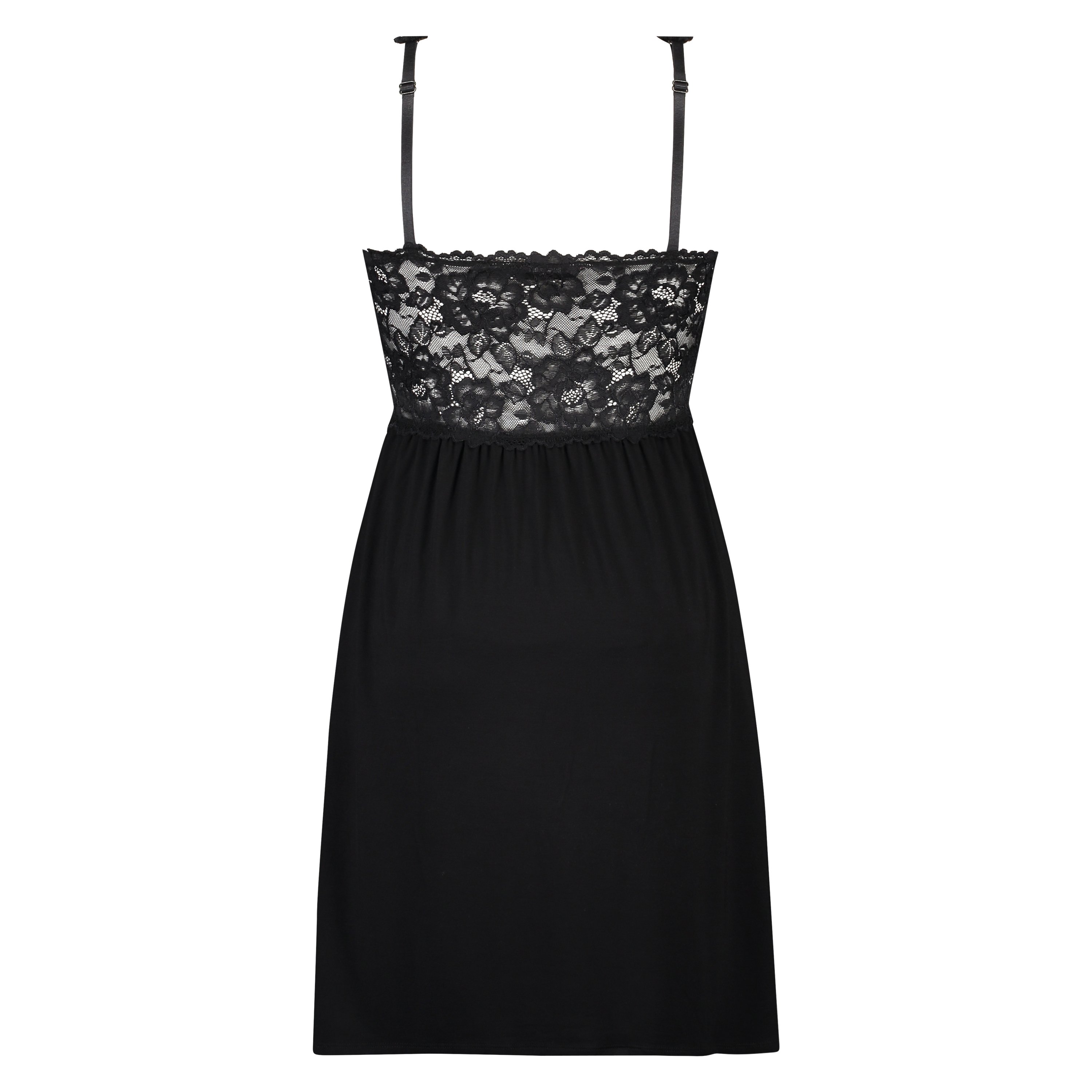 Vestido lencero Nora Lace, Negro, main