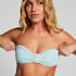 Top de bikini bandeau Crinkle, Azul