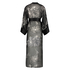 Kimono largo de gasa lotus, Negro