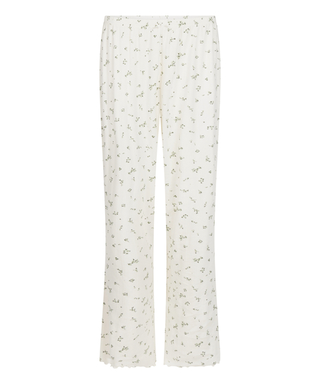 Pyjama Pant Loose Pointelle, Blanco