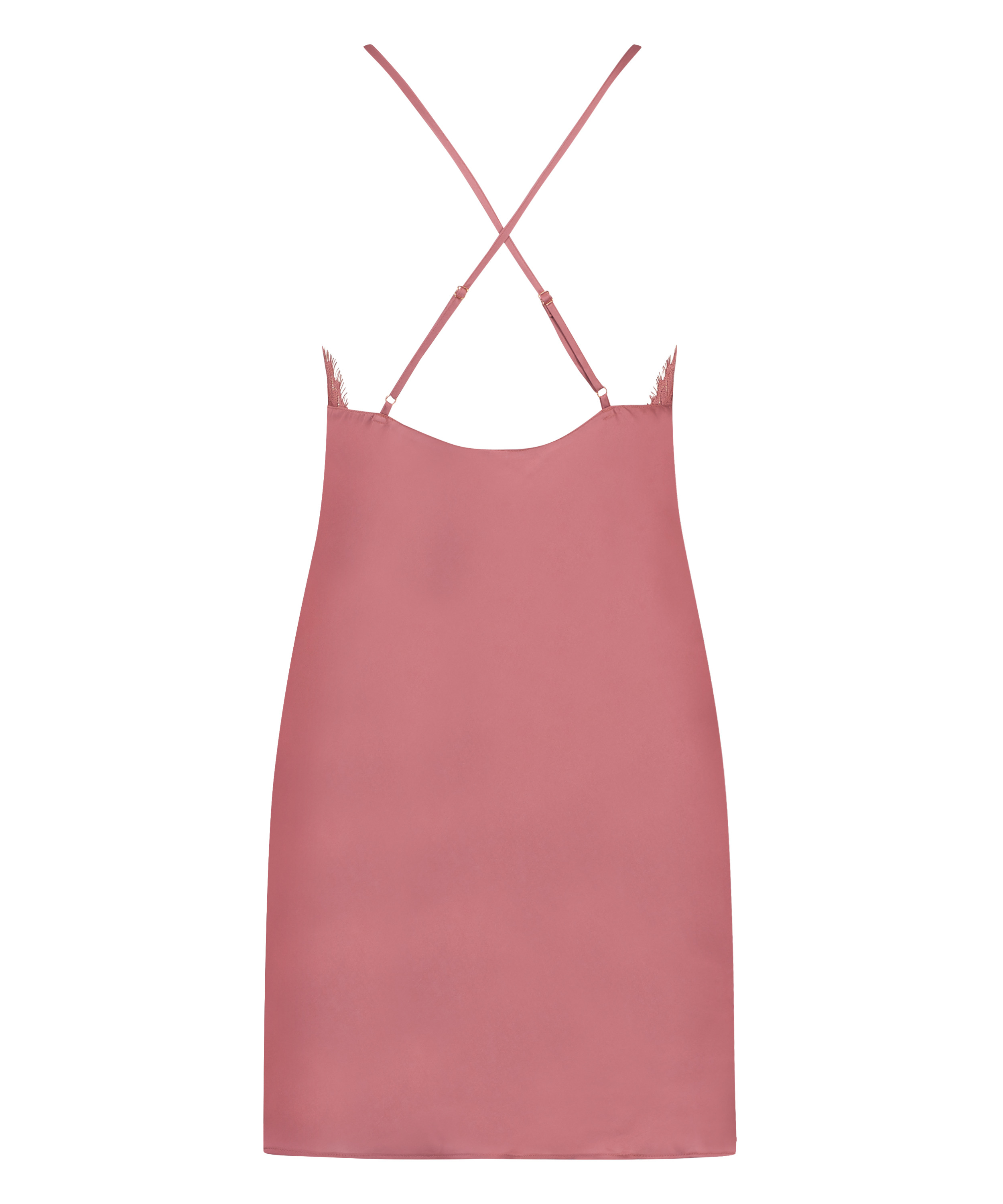 Vestido lencero de satén Zara, Rosa, main