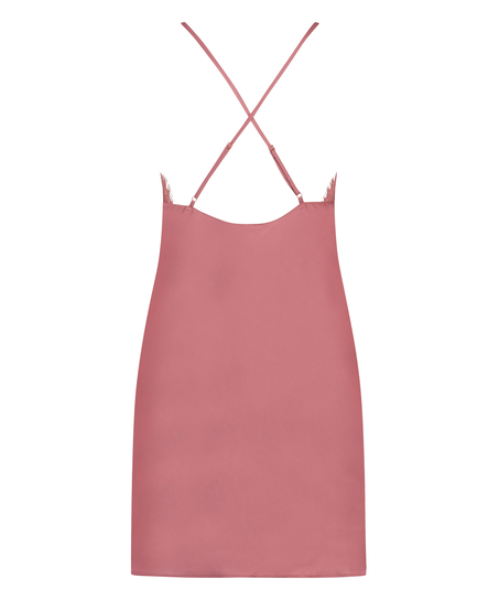Vestido lencero de satén Zara, Rosa