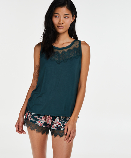 Camiseta sin mangas de tejido de punto, Verde