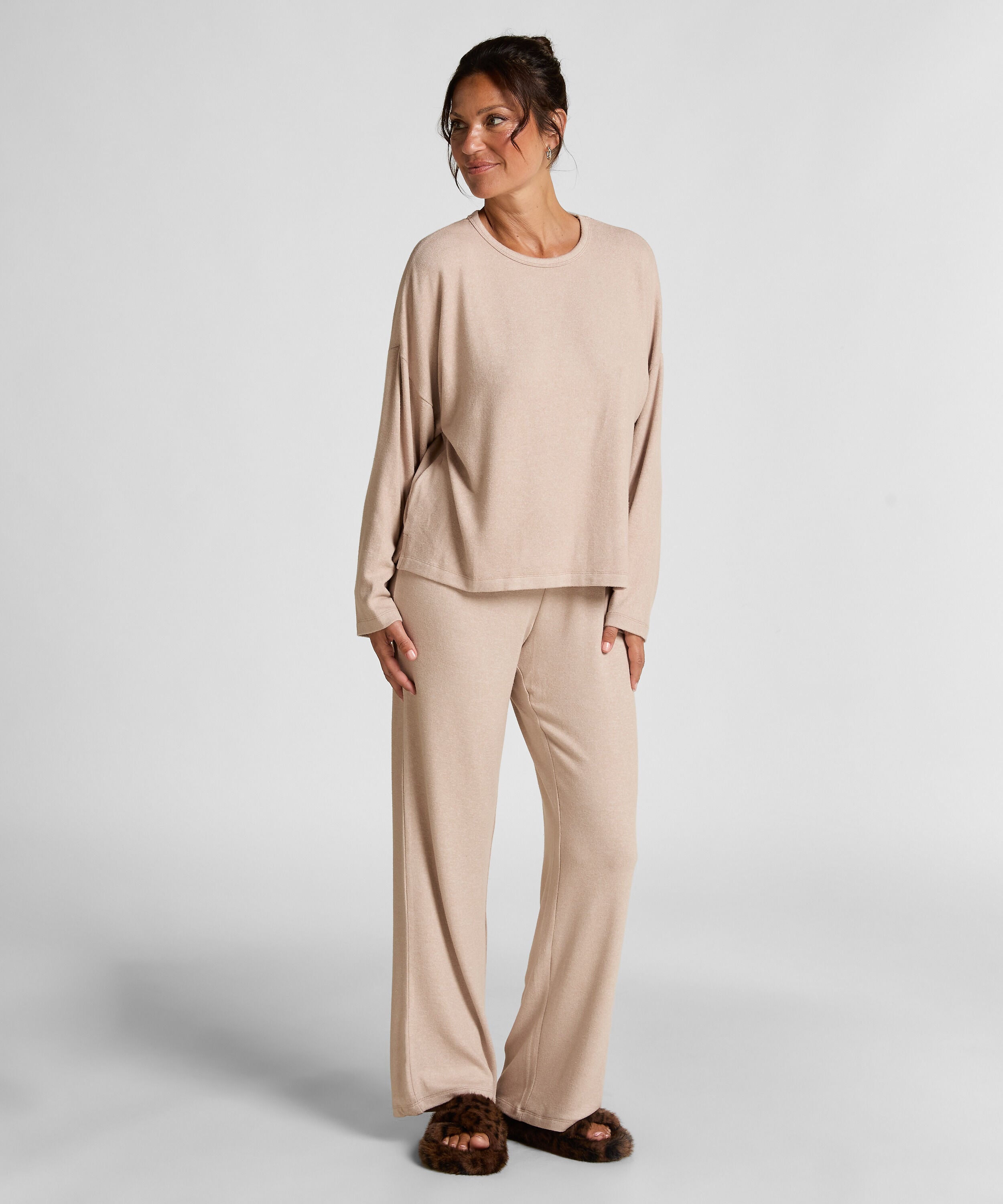 Pantalón Jersey Cepillado, Beige