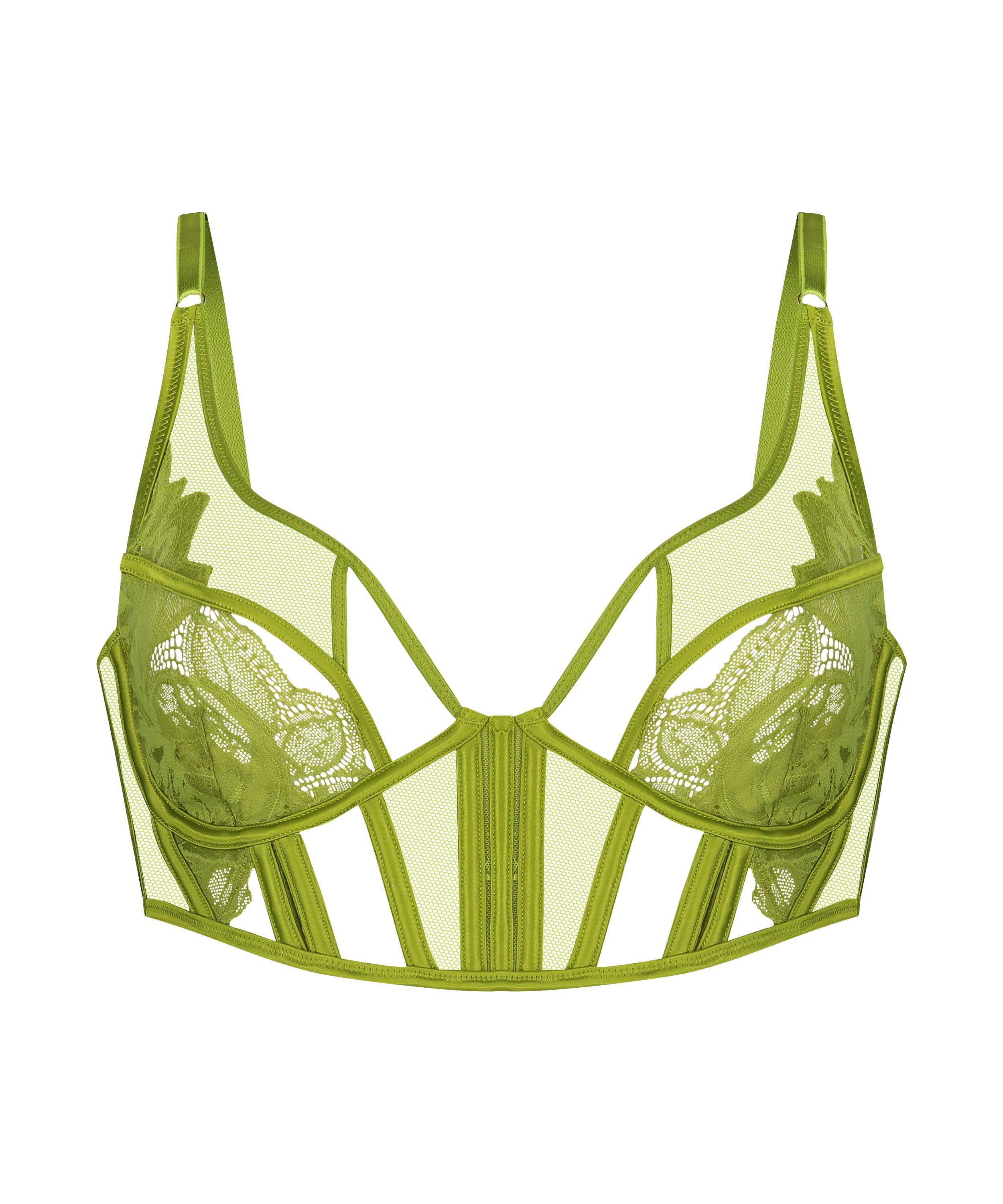 Sujetador de aros no preformado longline Billie, Verde