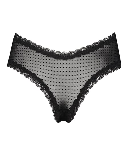 Brasile&ntilde;a en forma de V burn-out mesh, Negro