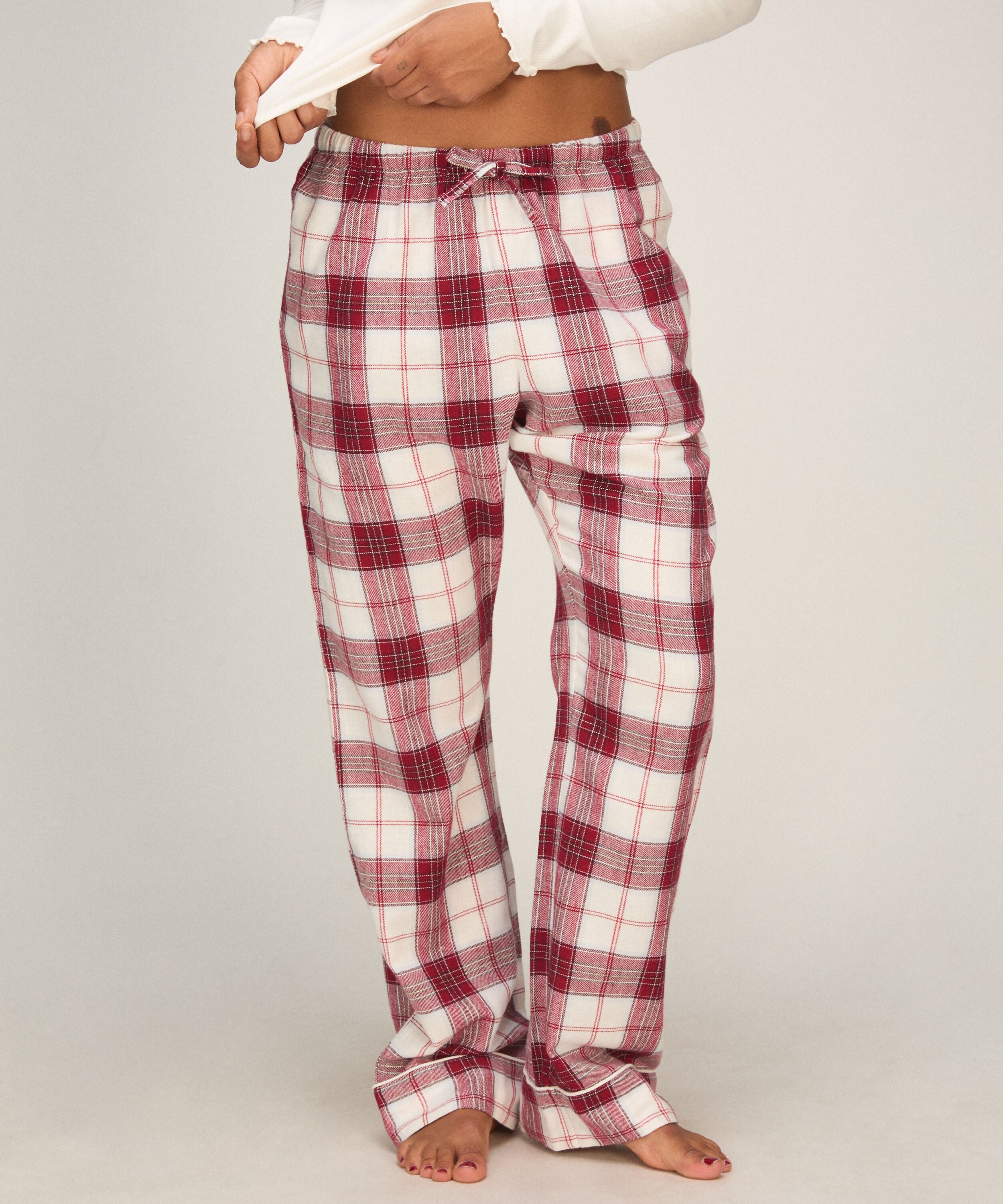 Petite pantalones de pijama de franela, Blanco Petite pantalones de pijama de franela, Blanco