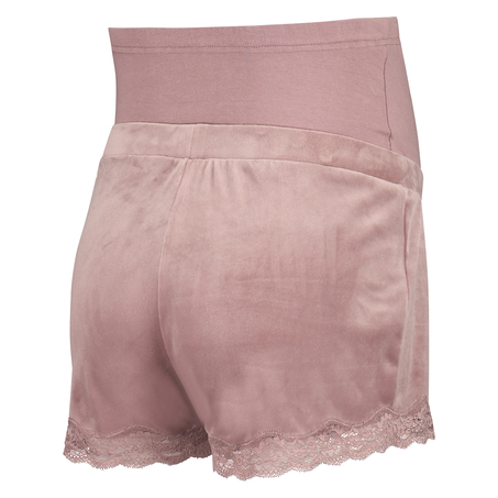 Pantalón corto premamá de terciopelo, Rosa