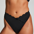 Braguita de Bikini de Corte Alto Scallop, Negro