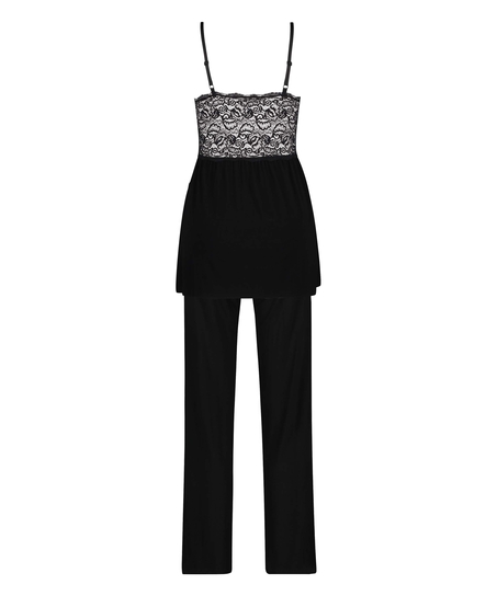 Conjunto de pijama Vera Lace, Negro