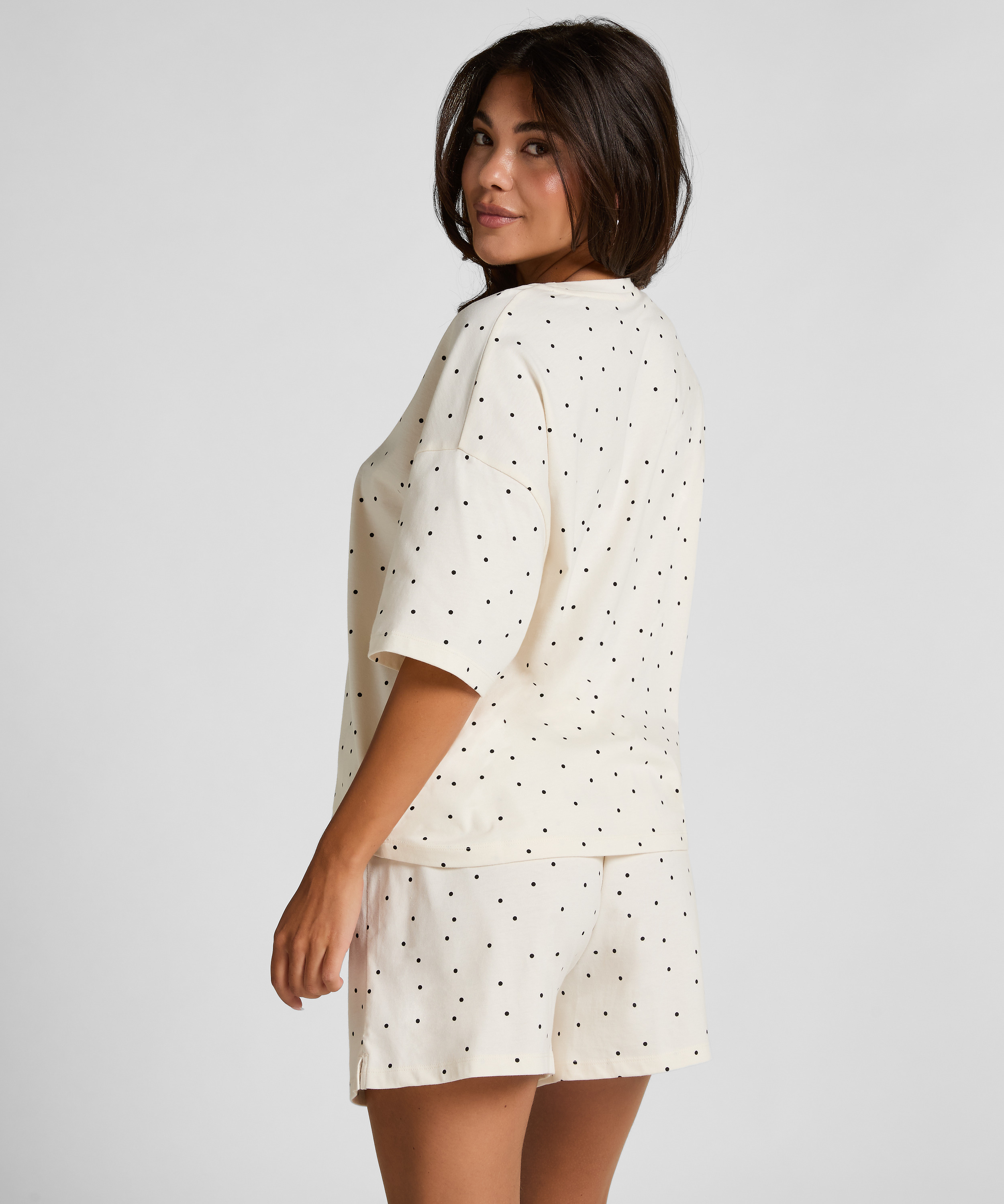 Pyjama Set Cotton Jersey Short, Blanco, main