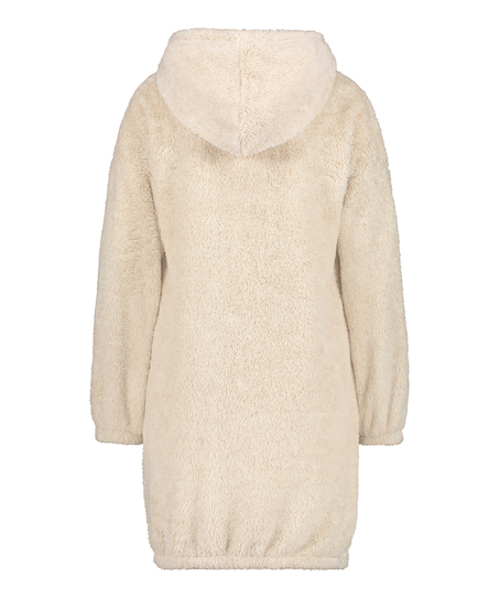 Vestido de polar acurrucado, Beige