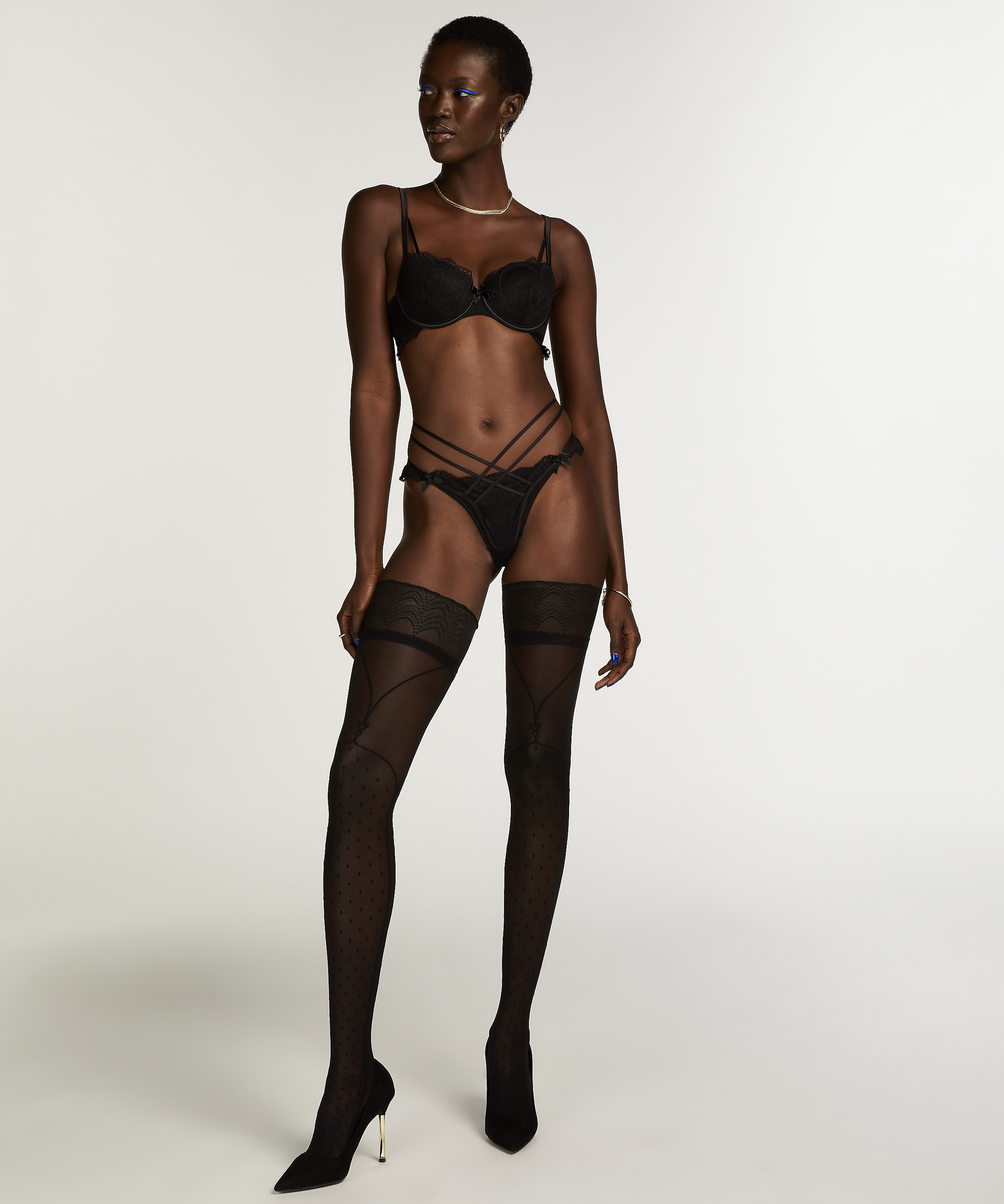 Medias con detalle por encima de la rodilla Fleur Nyakim, Negro, main