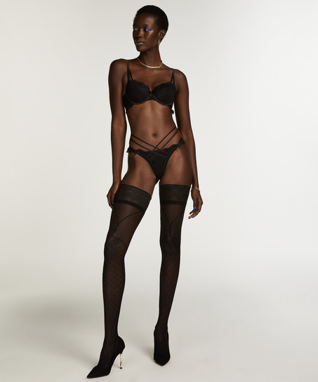 Medias con detalle por encima de la rodilla Fleur Nyakim, Negro