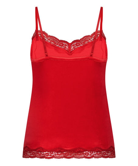 Camiseta top Velours Lace, Rojo