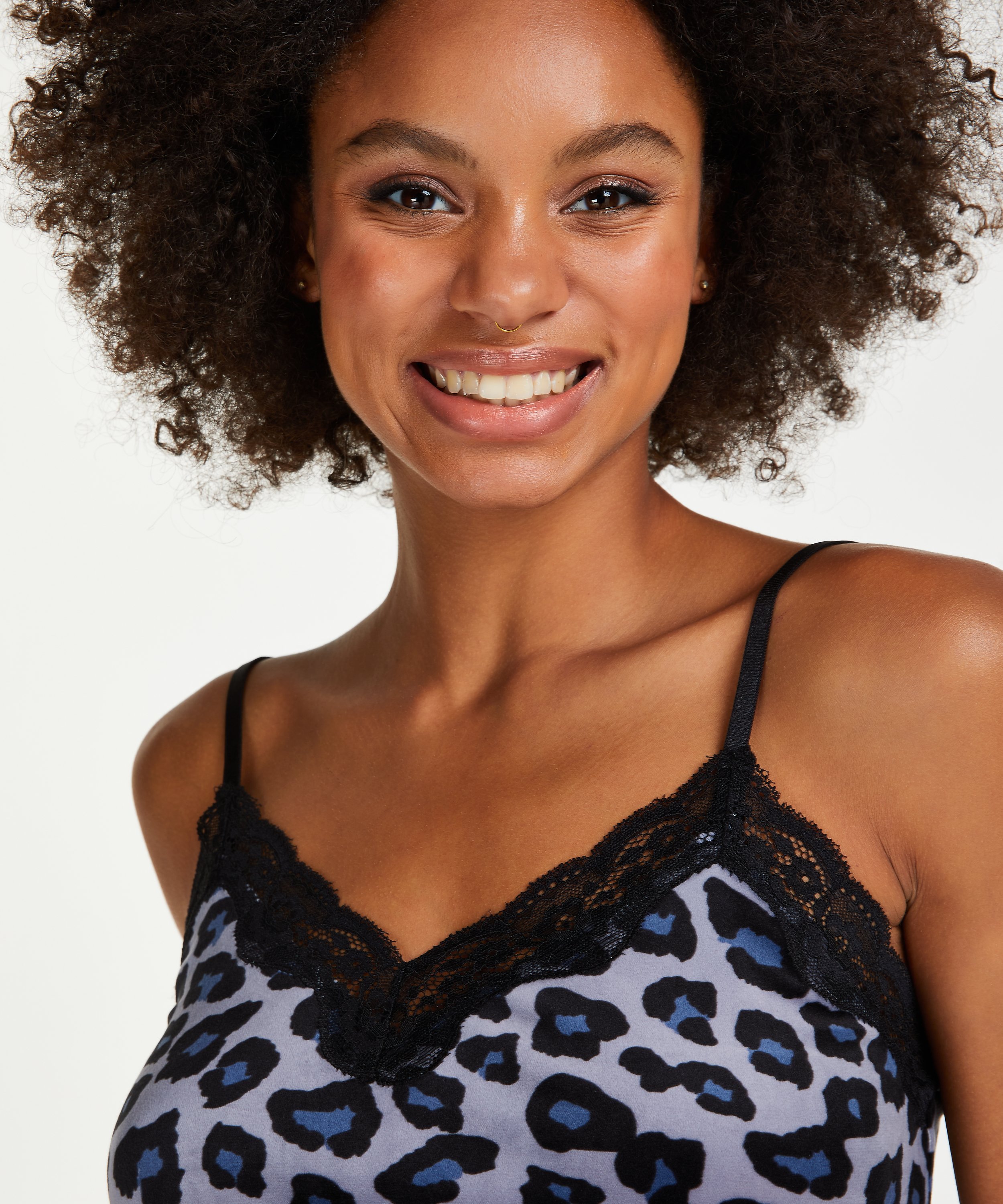 Camiseta top Velours Lace, Gris, main