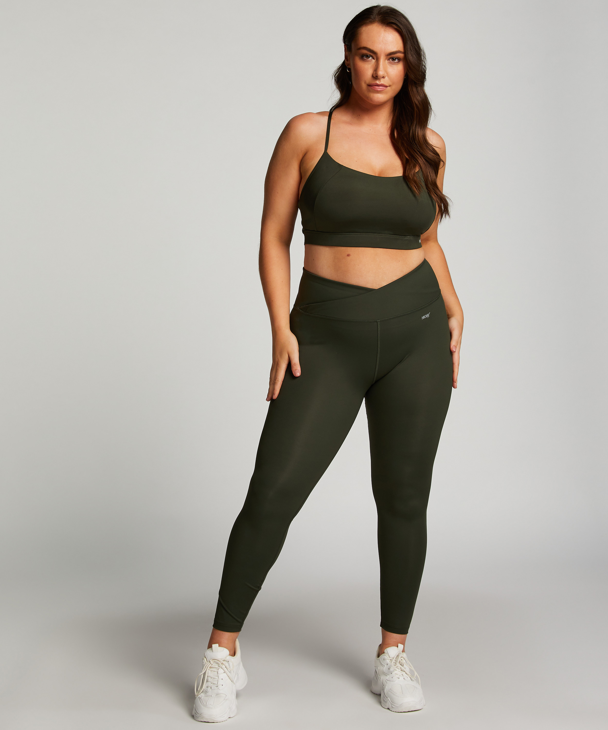 HKMX Leggings cruzados de talle alto, Verde, main