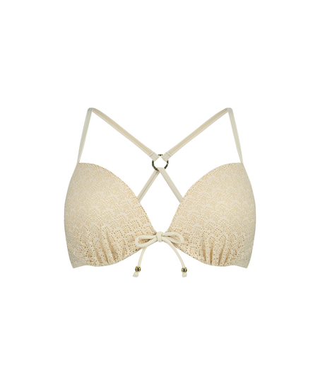 Bikini push-up Top Lurex Crochet, Blanco