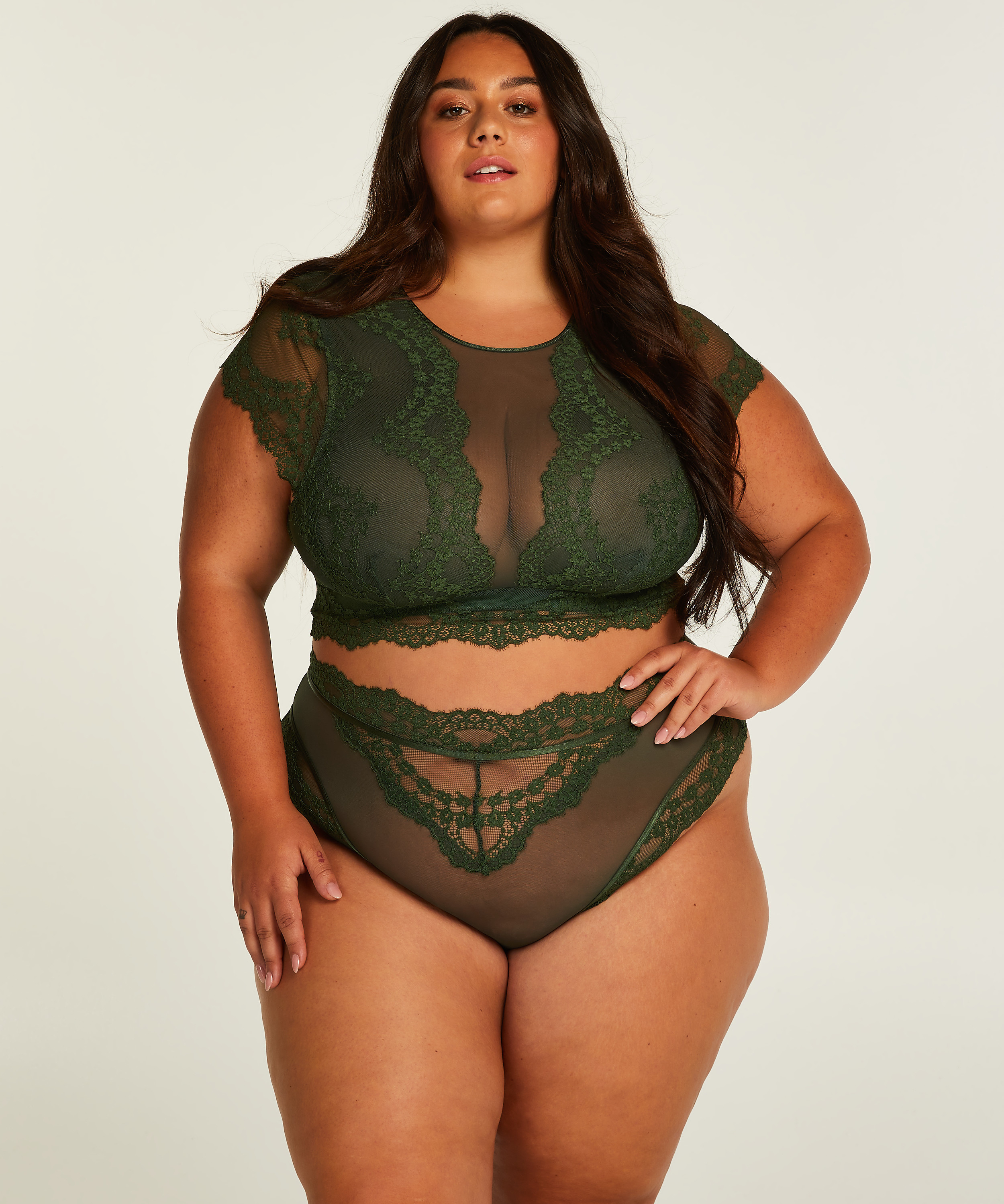 Tanga alto Marie, Verde, main