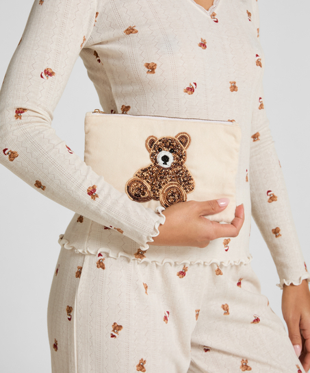 Bolsa de cuentas de oso, Beige