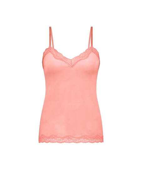 Camiseta top Velours Lace, Rosa