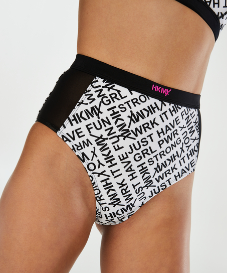 Atrevida braguita de bikini de corte alto de HKMX, Blanco