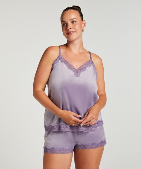 Camiseta top Velours Lace, Morado