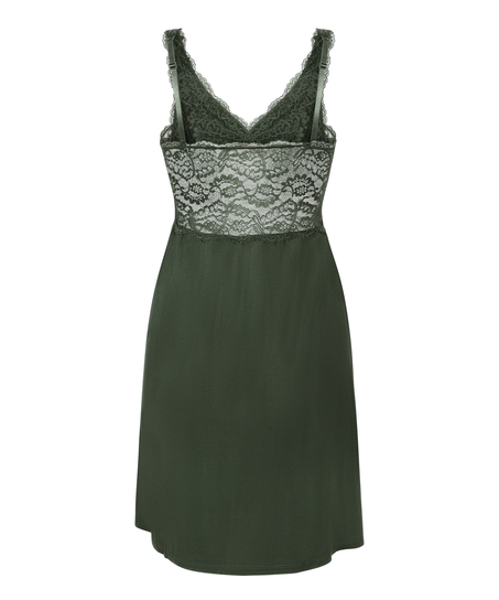 Vestido lencero Nora Lace, Verde
