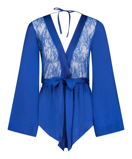 Satin Playsuit Rylie, Azul