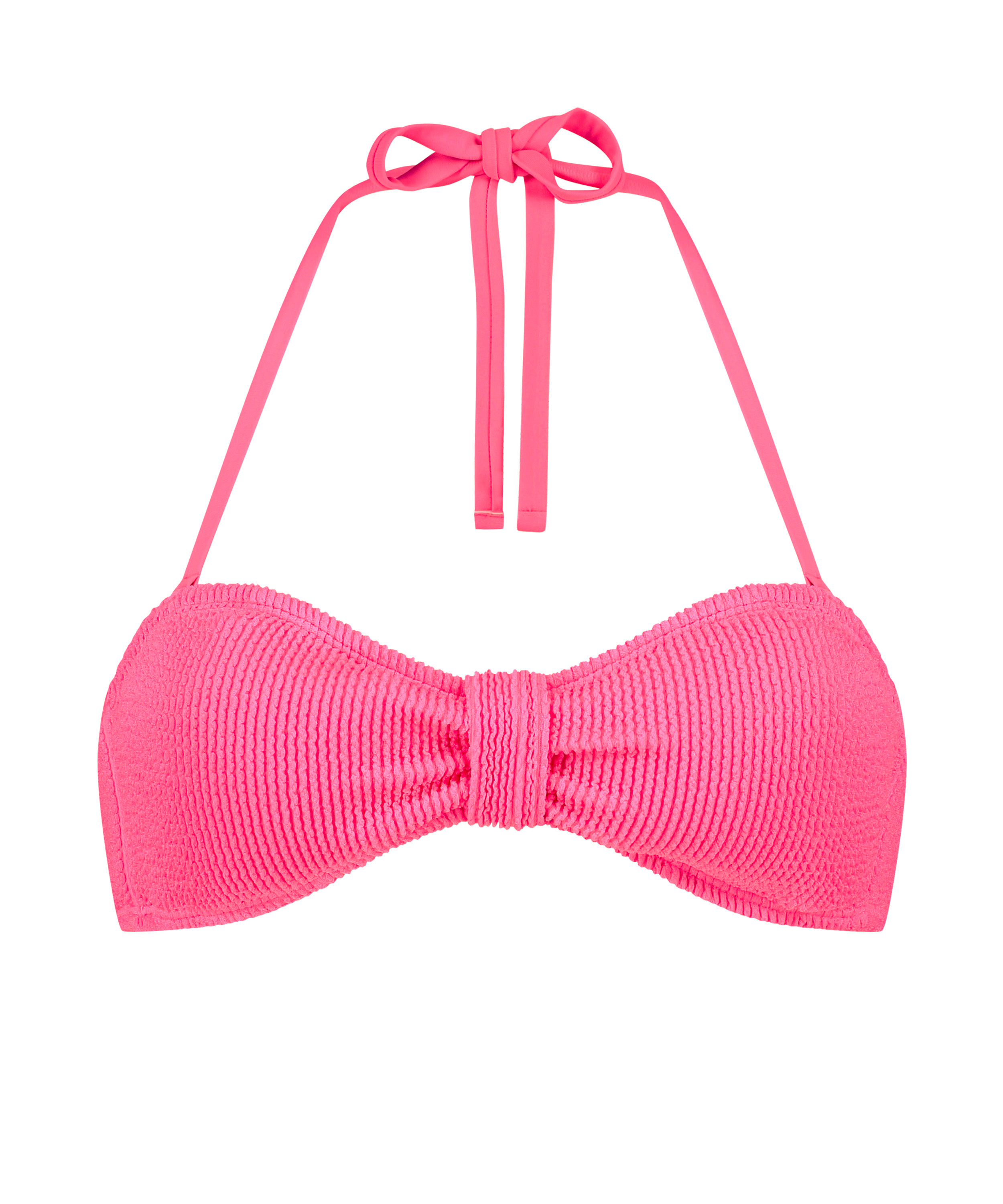 Top de bikini bandeau Crinkle, Rosa, main