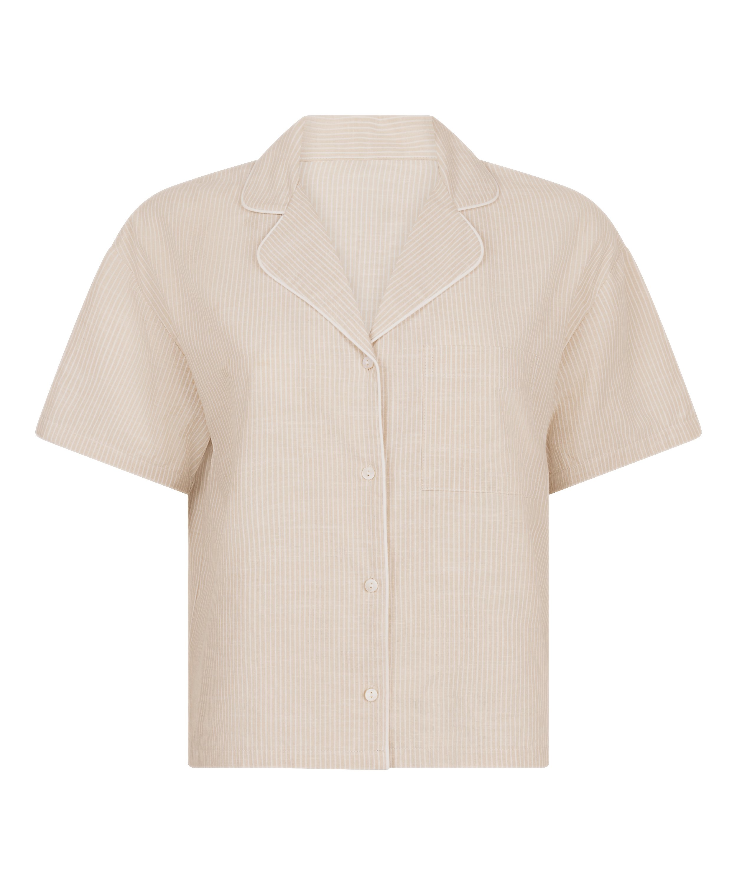 Top a rayas de algodón Jacket, Beige, main