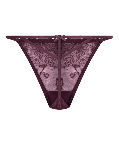 Tanga de pernera alta Hollie, Morado