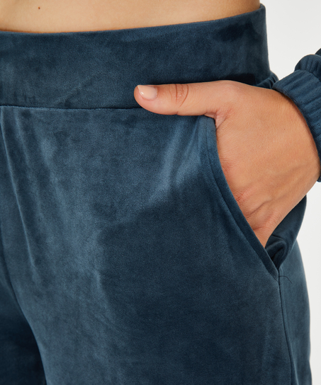 Pantal&oacute;n de pijama de terciopelo, Azul
