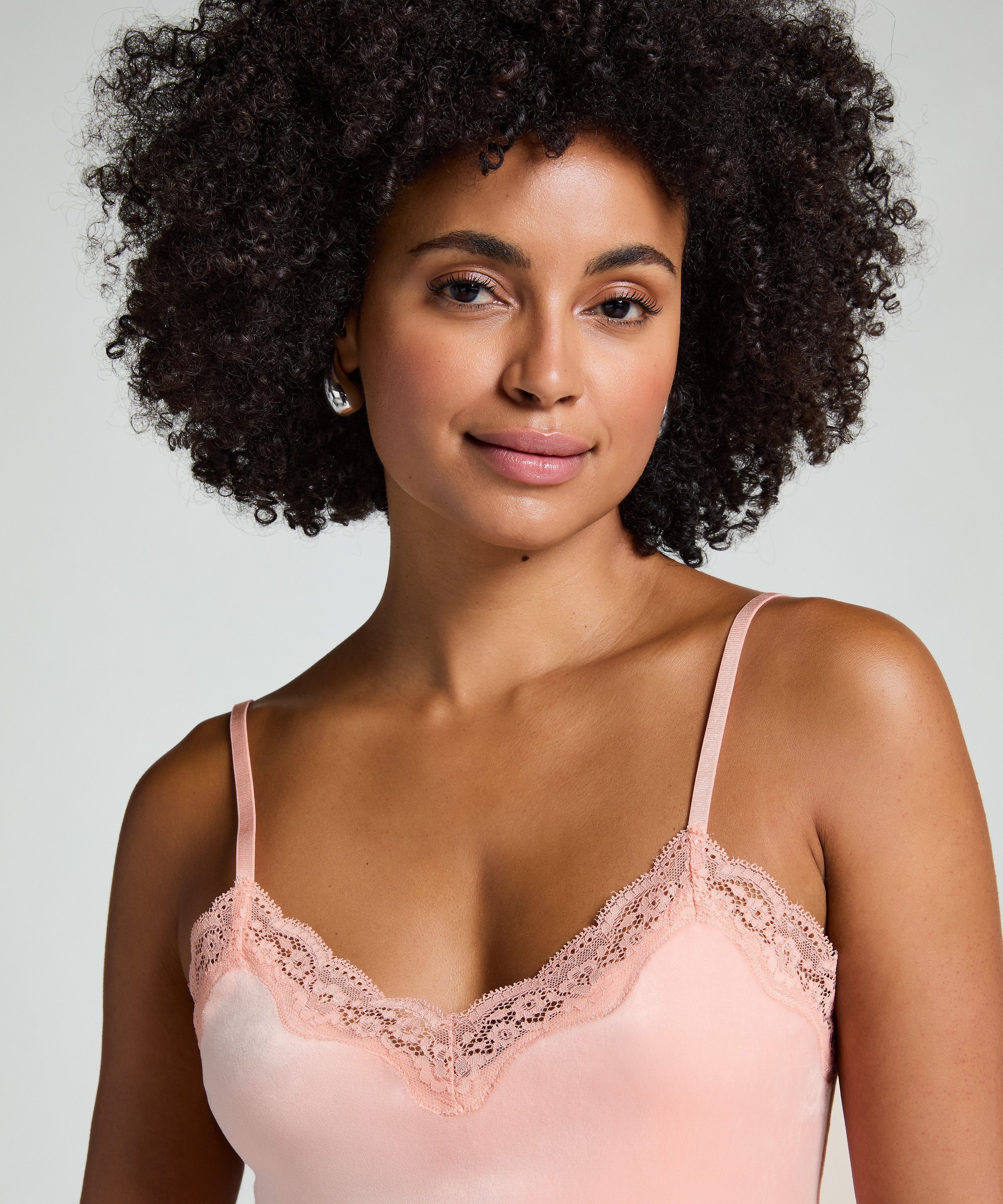 Camiseta top Velours Lace, Rosa, main