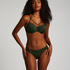 Top de bikini preformado de aros Scallop, Verde