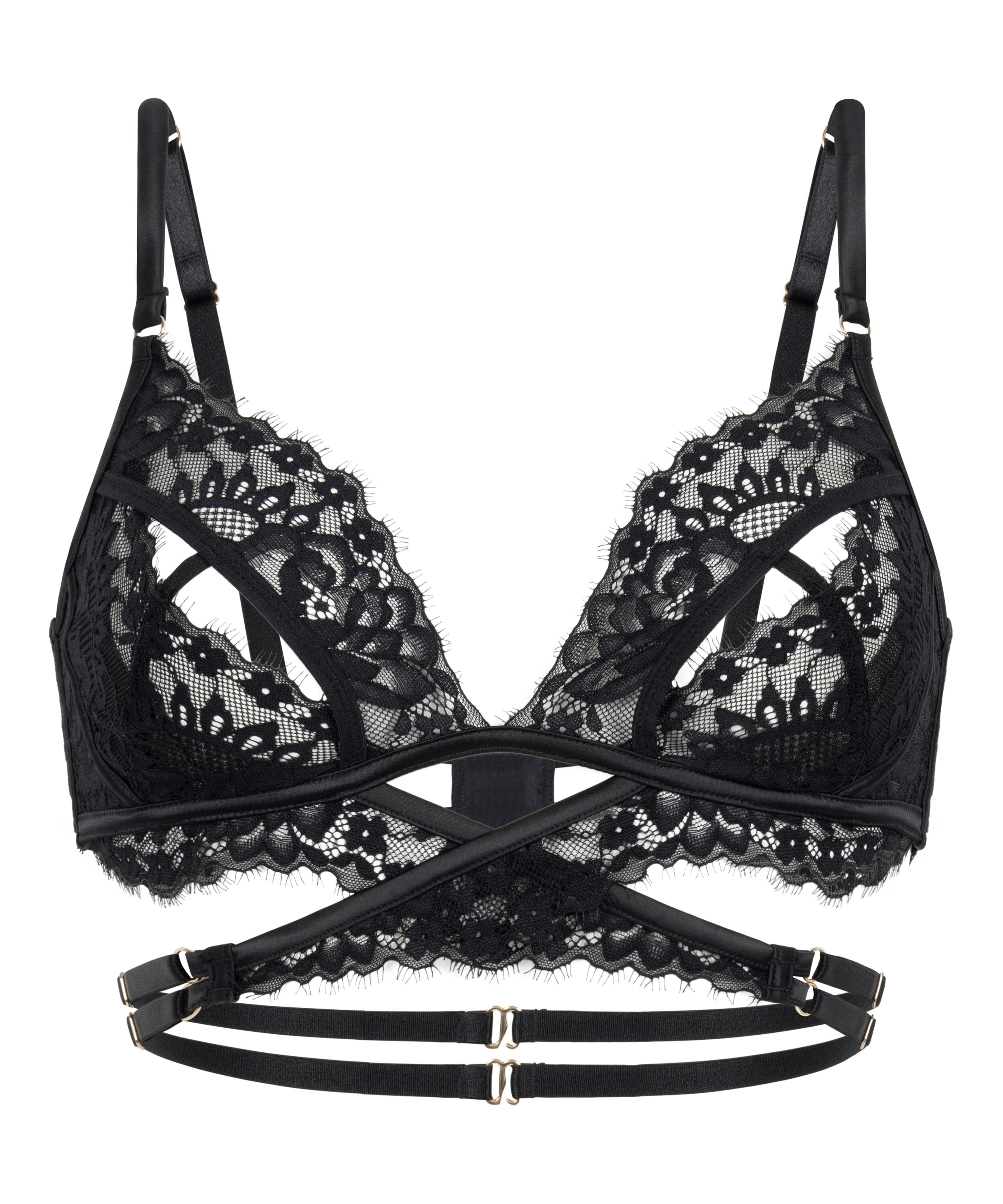 Bralette abierto Anna, Negro